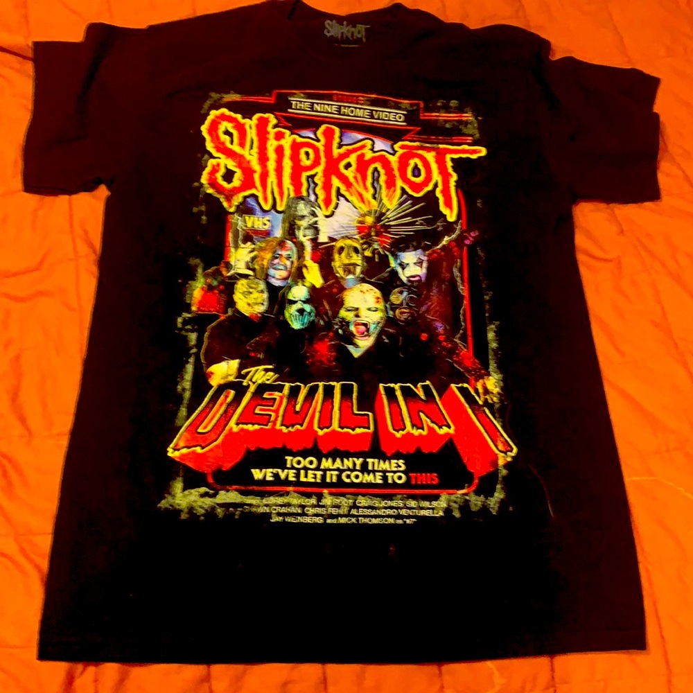 Slipknot metal goth band T Rock medium size Black